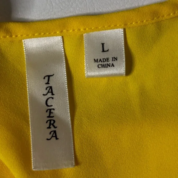 Tacera Yellow Lace Detail Tank Top - Picture 4 of 4